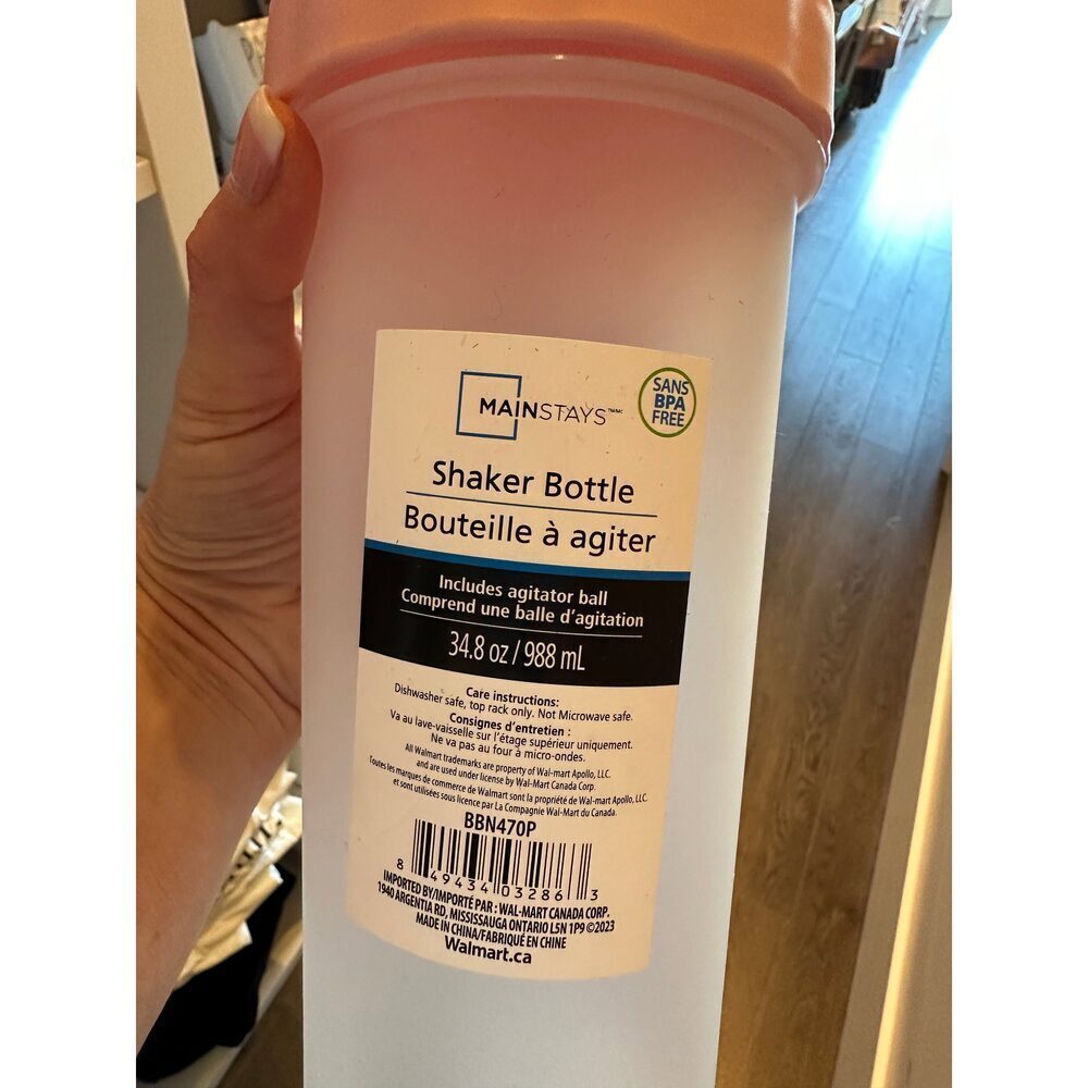 Mainstay Pink Shaker Bottle New